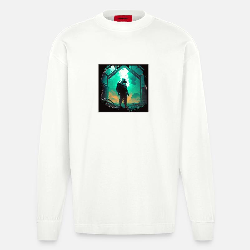 Apocalypse Laboratory - Heavyweight Oversized Organic Longsleeve Shirt Made in EU - OFF WHITE