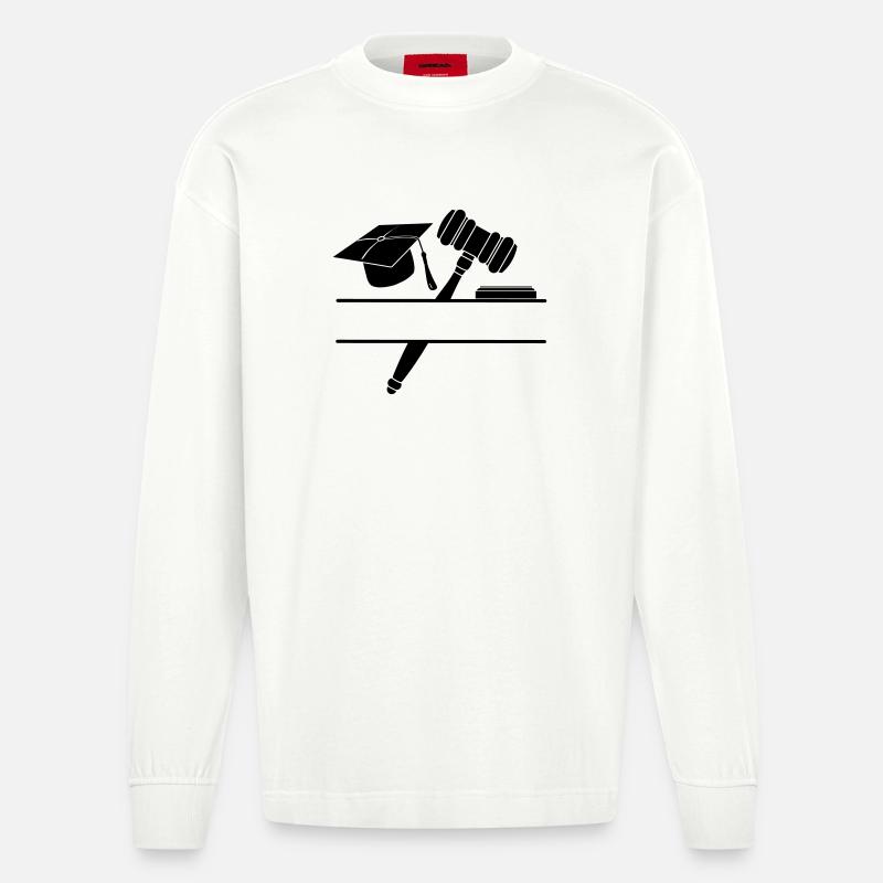 Monogram Richter Anwalt - Heavyweight Oversized Organic Langarmshirt Made in EU - OFF WHITE
