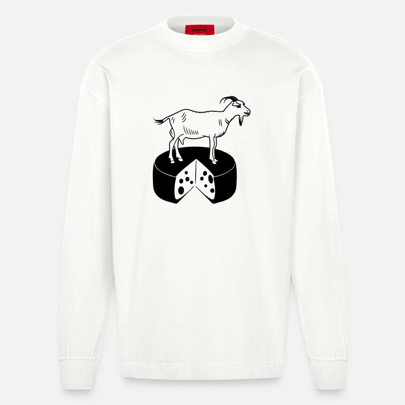 Chèvre sur fromage - Manches longues bio épais oversize fabriqué en UE - OFF WHITE