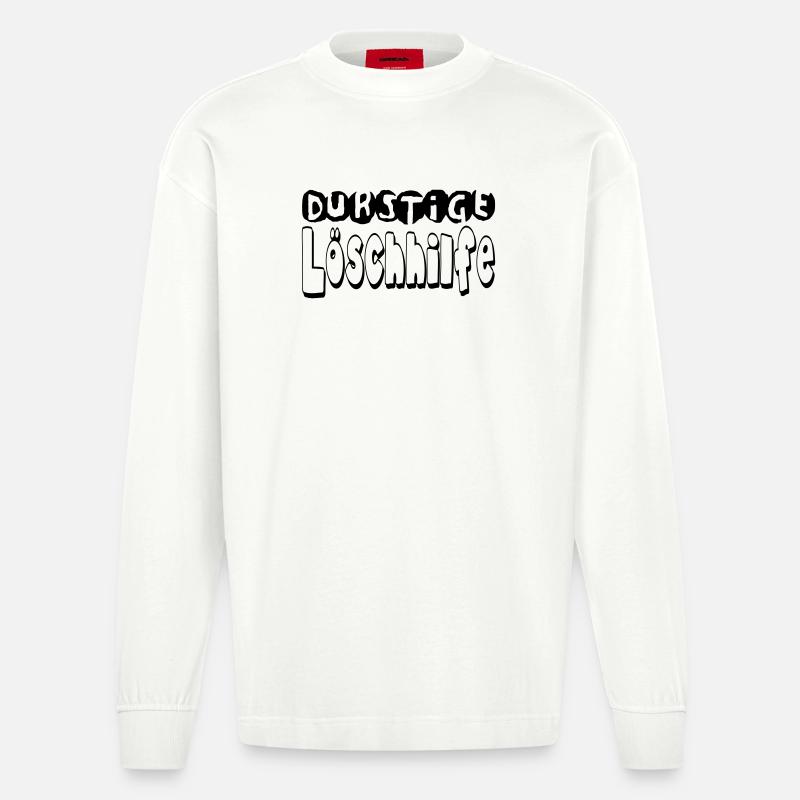 durstigelöschhilfe - Heavyweight Oversized Organic Langarmshirt Made in EU - OFF WHITE