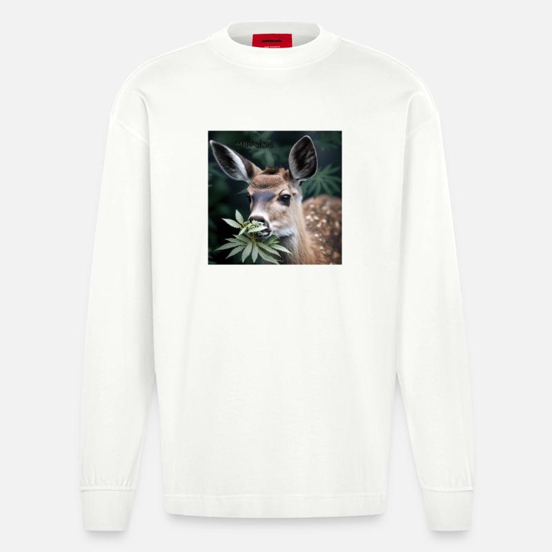 Cannabiche 07 mit Tippfehler - Heavyweight Oversized Organic Langarmshirt Made in EU - OFF WHITE