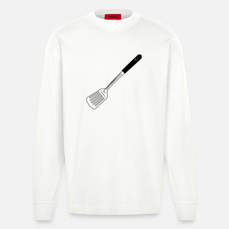 Küchenutensilien Backschaufel - Heavyweight Oversized Organic Langarmshirt Made in EU - OFF WHITE