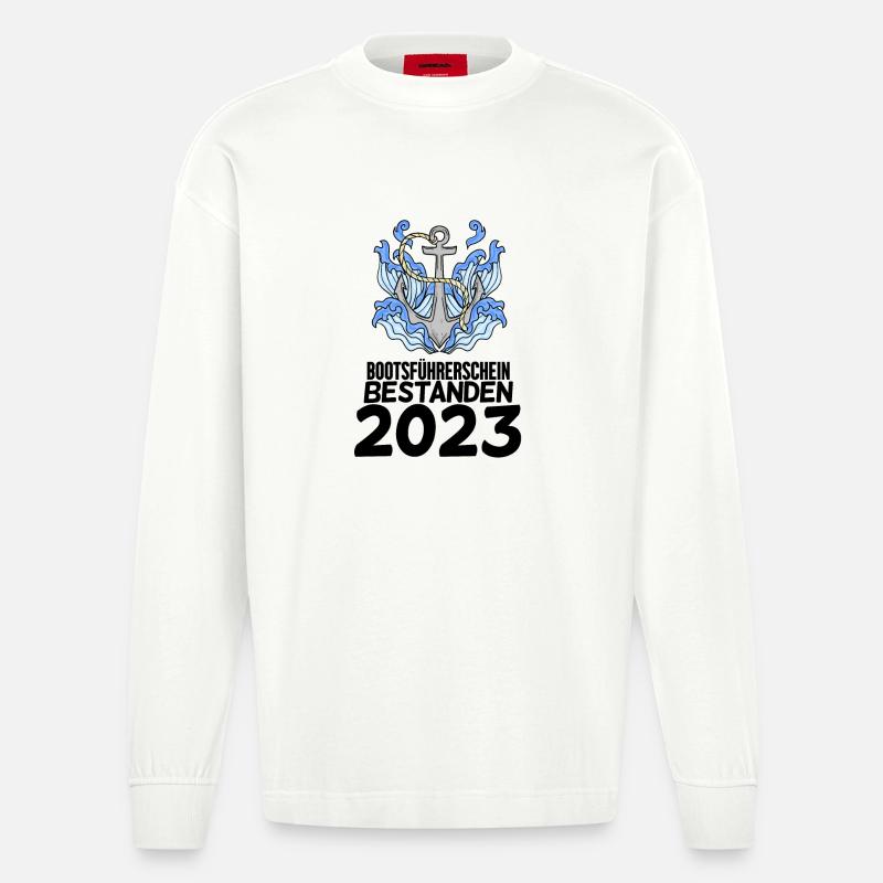 Bootsführerschein 2023 - Heavyweight Oversized Organic Langarmshirt Made in EU - OFF WHITE