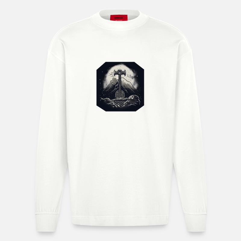 Mjölnir - Heavyweight Oversized Organic Langarmshirt Made in EU - OFF WHITE
