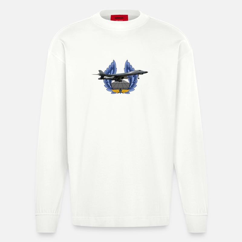 B-1B Lancer - Heavyweight Oversized Organic Langarmshirt Made in EU - OFF WHITE