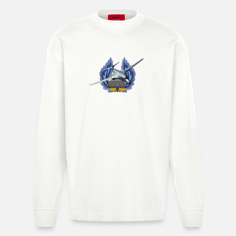 B-1B Lancer - Heavyweight Oversized Organic Langarmshirt Made in EU - OFF WHITE