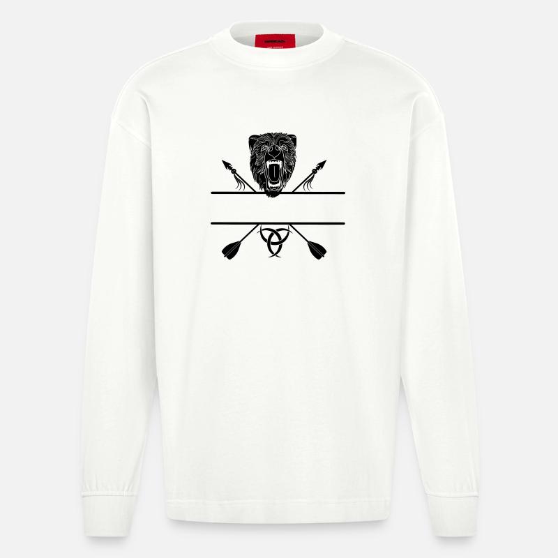 Wikinger-Bärenpfeile - Heavyweight Oversized Organic Langarmshirt Made in EU - OFF WHITE