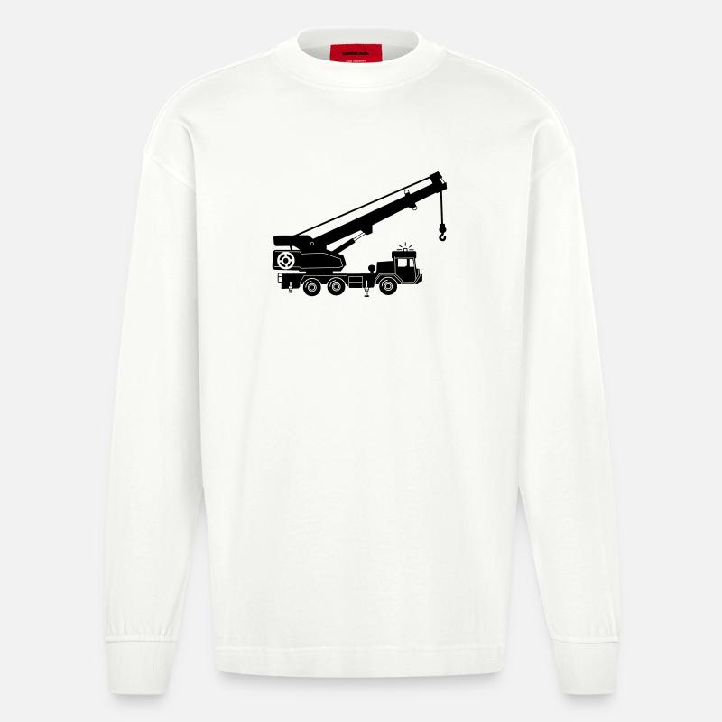 Kranwagen oder Abschleppwagen - Heavyweight Oversized Organic Langarmshirt Made in EU - OFF WHITE