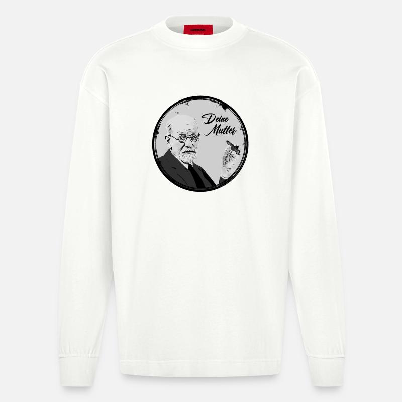Deine Mutter Freud - Heavyweight Oversized Organic Langarmshirt Made in EU - OFF WHITE