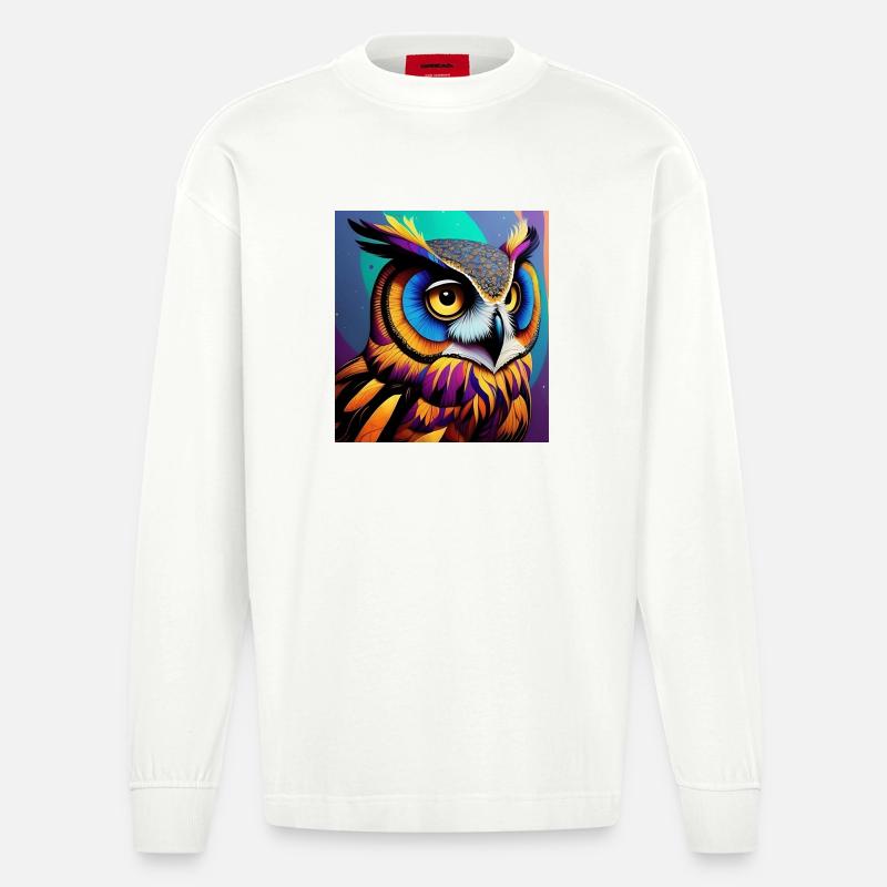 Eule - Heavyweight Oversized Organic Langarmshirt Made in EU - OFF WHITE