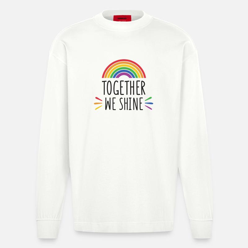 Pride Month - Gemeinsam glänzen wir - Heavyweight Oversized Organic Langarmshirt Made in EU - OFF WHITE