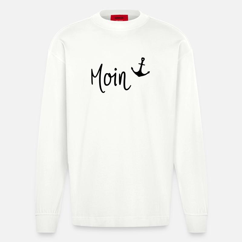 Moin mit Anker - Heavyweight Oversized Organic Langarmshirt Made in EU - OFF WHITE