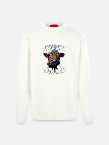 kuuuuhle Muuuuh - Heavyweight Oversized Organic Langarmshirt Made in EU - OFF WHITE