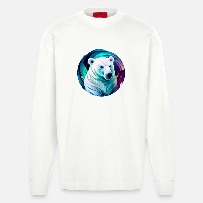 Weißer Eisbär - Heavyweight Oversized Organic Langarmshirt Made in EU - OFF WHITE