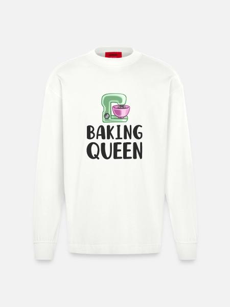 Baking Baker - Heavyweight Oversized Organic Longsleeve Shirt Made in EU - OFF WHITE