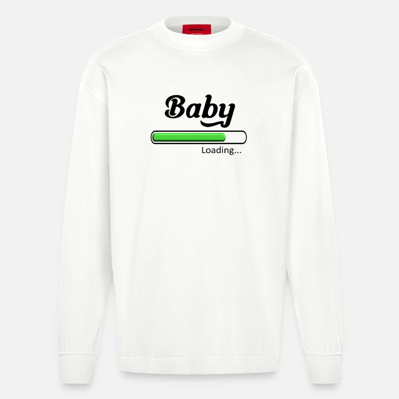 Baby-Loading. - Heavyweight Oversized Organic Langarmshirt Made in EU - OFF WHITE