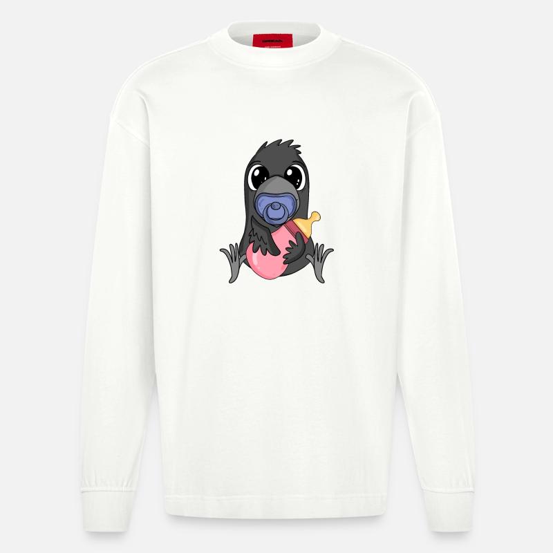Bébé corbeau - Manches longues bio épais oversize fabriqué en UE - OFF WHITE