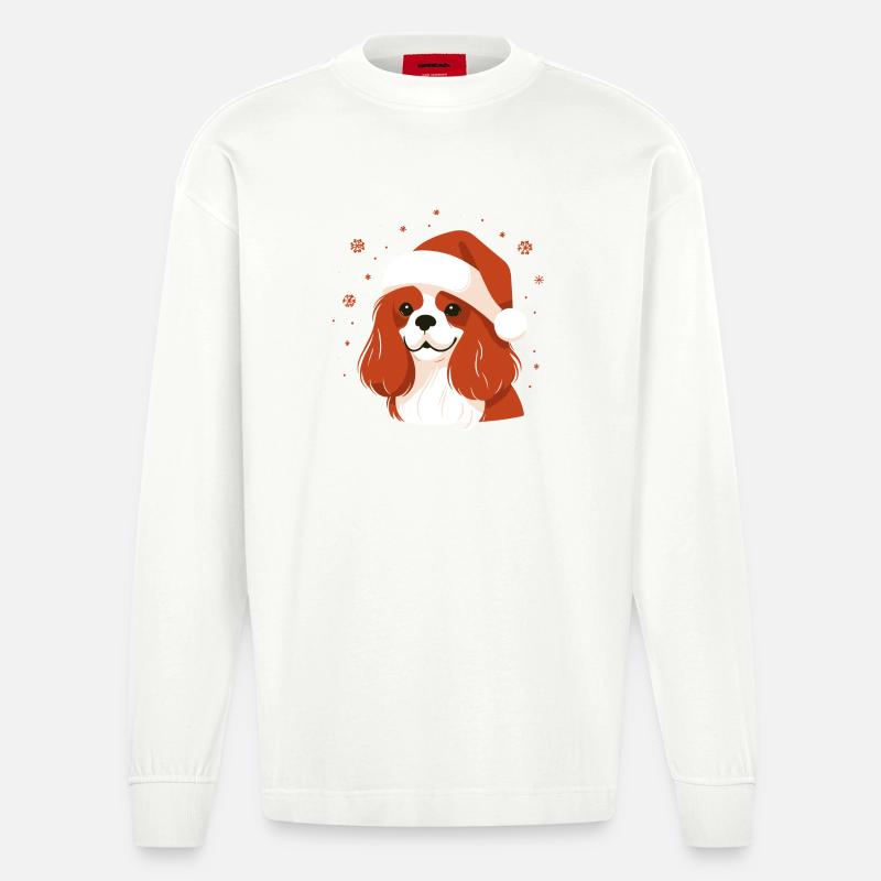Weihnachtspullover - Niedliches Geschenk - Heavyweight Oversized Organic Langarmshirt Made in EU - OFF WHITE