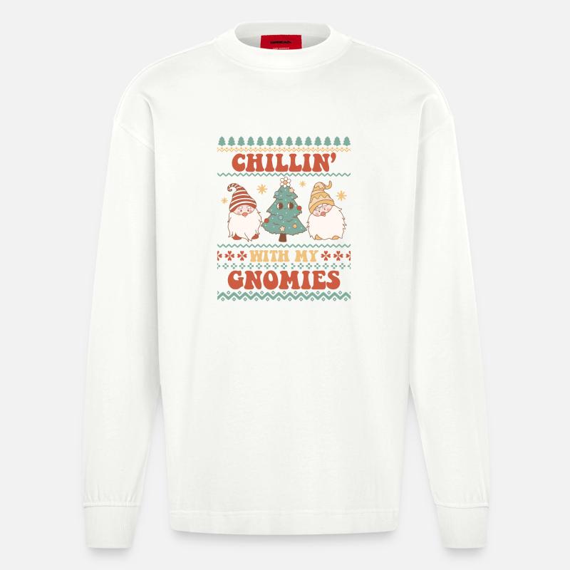 Pull de Noël moche - Manches longues bio épais oversize fabriqué en UE - OFF WHITE