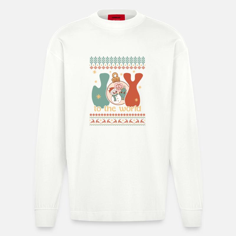 Pull de Noël moche - Manches longues bio épais oversize fabriqué en UE - OFF WHITE