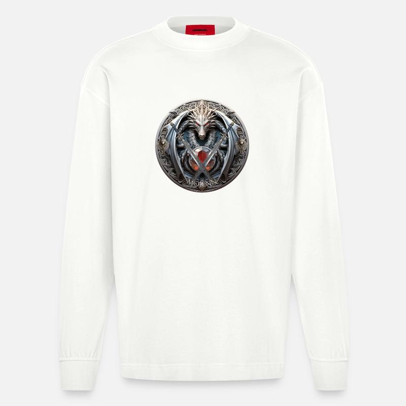 Logo Celtic Mojenn - Heavyweight Oversized Organic Langarmshirt Made in EU - OFF WHITE