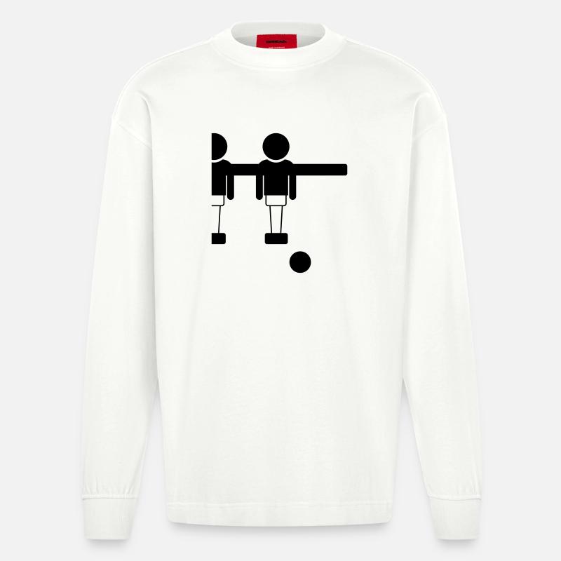 Retro Tischfussball Kicker Design - Goal Getter - Heavyweight Oversized Organic Langarmshirt Made in EU - OFF WHITE