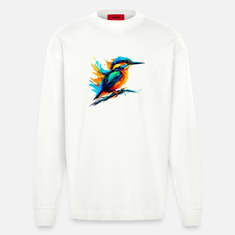 Eisvogel - Heavyweight Oversized Organic Langarmshirt Made in EU - OFF WHITE