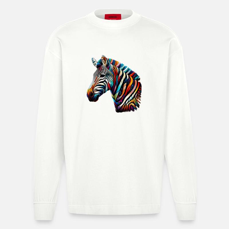 Zebra - Heavyweight Oversized Organic Langarmshirt Made in EU - OFF WHITE