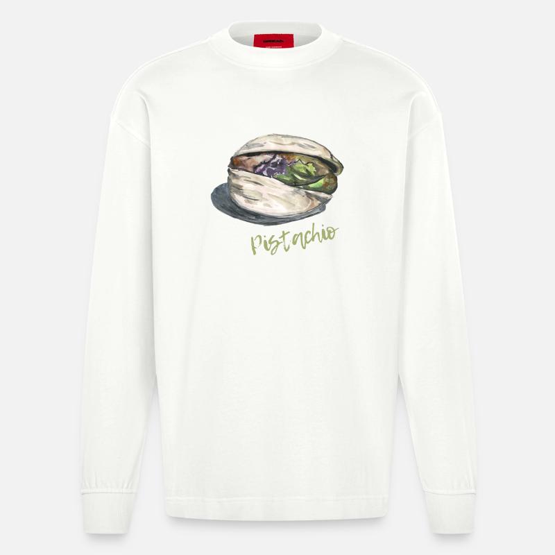 Pistachio Shell Esthétique Nut Lover - Manches longues bio épais oversize fabriqué en UE - OFF WHITE