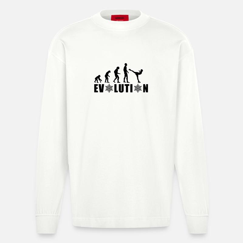 EVOLUTION EISKUNSTLAUF WINTER SCHNEE - Heavyweight Oversized Organic Langarmshirt Made in EU - OFF WHITE