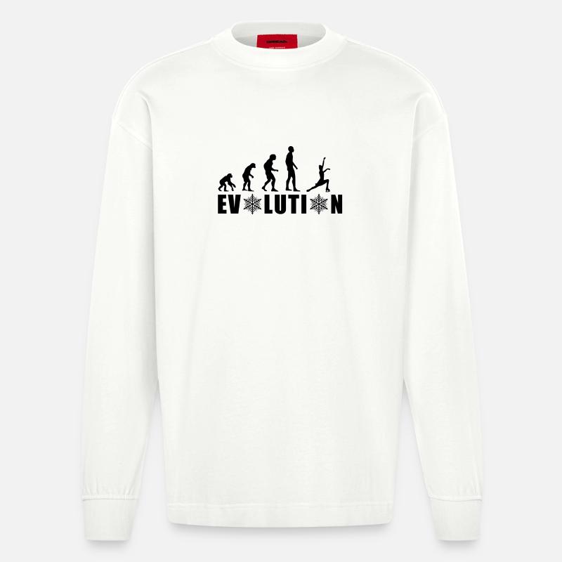 EVOLUTION EISKUNSTLAUF WINTER SCHNEE - Heavyweight Oversized Organic Langarmshirt Made in EU - OFF WHITE