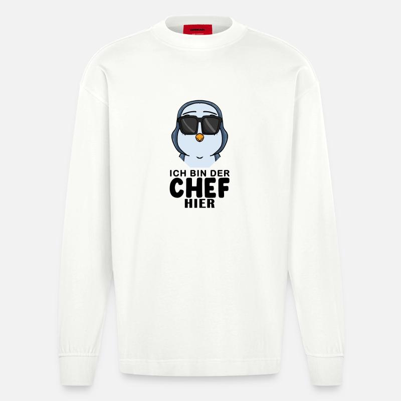 Pinguin - Heavyweight Oversized Organic Langarmshirt Made in EU - OFF WHITE
