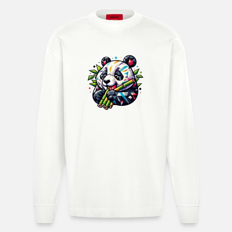Panda - Manches longues bio épais oversize fabriqué en UE - OFF WHITE