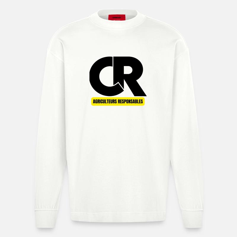 Landwirte, Bauer, Bauer, Bauer - Heavyweight Oversized Organic Langarmshirt Made in EU - OFF WHITE