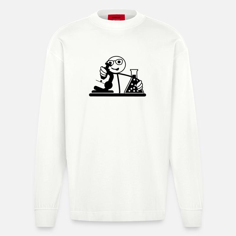 Wissenschaftler oder Biologe - Heavyweight Oversized Organic Langarmshirt Made in EU - OFF WHITE