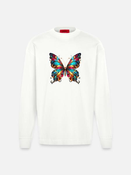 Papillon - Manches longues bio épais oversize fabriqué en UE - OFF WHITE