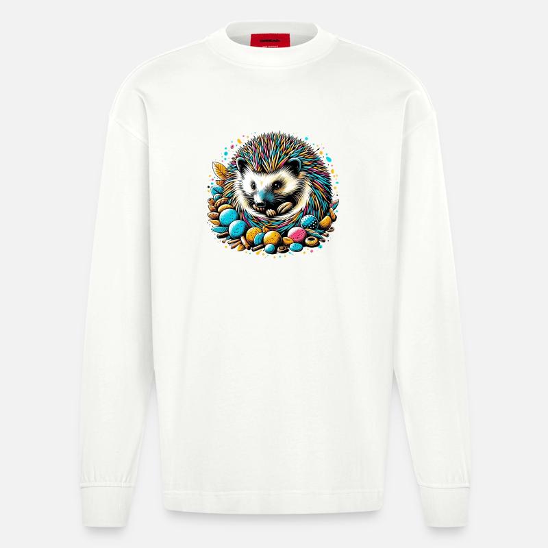 Hérisson - Manches longues bio épais oversize fabriqué en UE - OFF WHITE