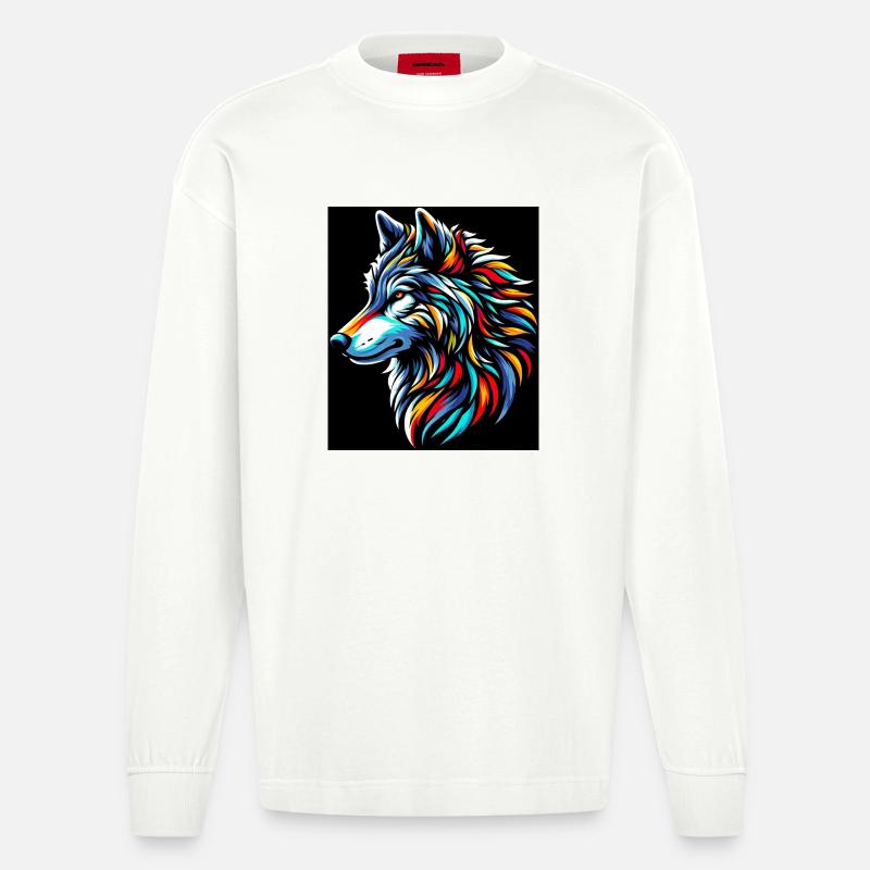 Wolf - Heavyweight Oversized Organic Langarmshirt Made in EU - OFF WHITE