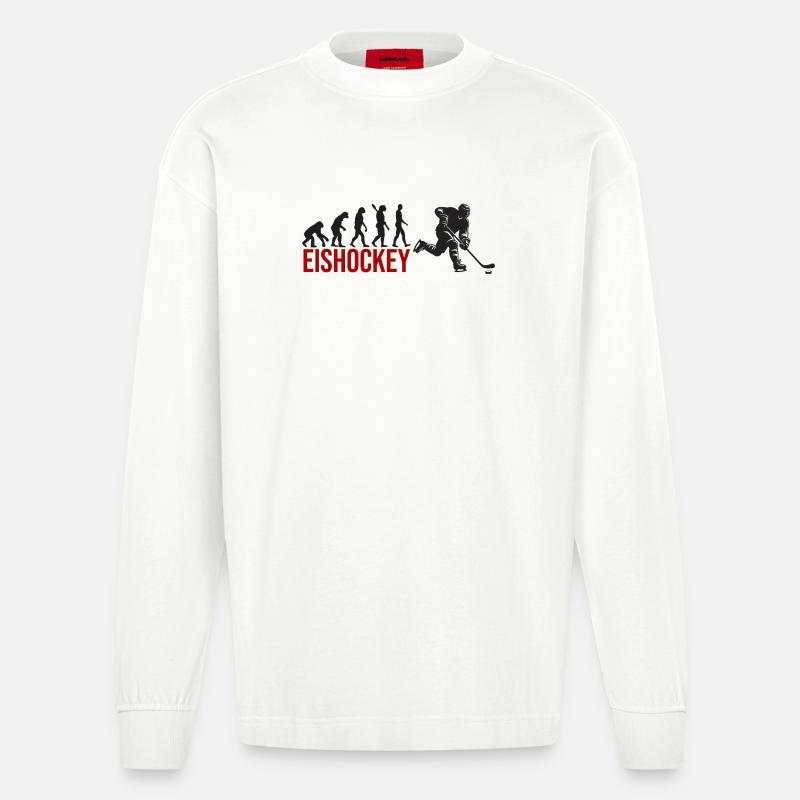 Evolution Eishockey - Heavyweight Oversized Organic Langarmshirt Made in EU - OFF WHITE