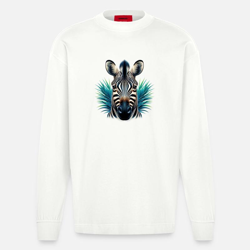 Zebra - Heavyweight Oversized Organic Langarmshirt Made in EU - OFF WHITE