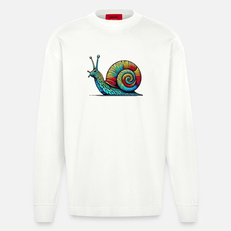 Schnecke - Heavyweight Oversized Organic Langarmshirt Made in EU - OFF WHITE