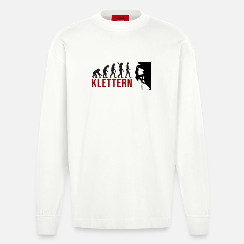 Ecolution Klettern - Heavyweight Oversized Organic Langarmshirt Made in EU - OFF WHITE