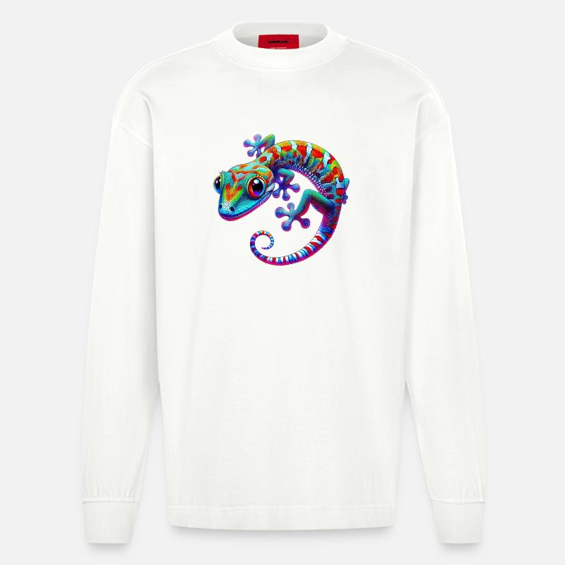 Gecko - Heavyweight Oversized Organic Langarmshirt Made in EU - OFF WHITE