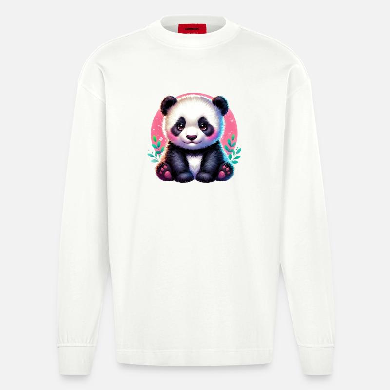 Panda - Manches longues bio épais oversize fabriqué en UE - OFF WHITE