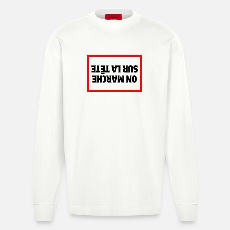 Bauer, Bauer, Bauer, Bauer - Heavyweight Oversized Organic Langarmshirt Made in EU - OFF WHITE