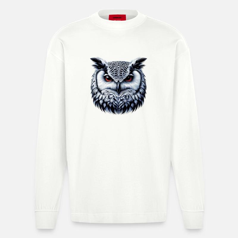 Eule - Heavyweight Oversized Organic Langarmshirt Made in EU - OFF WHITE
