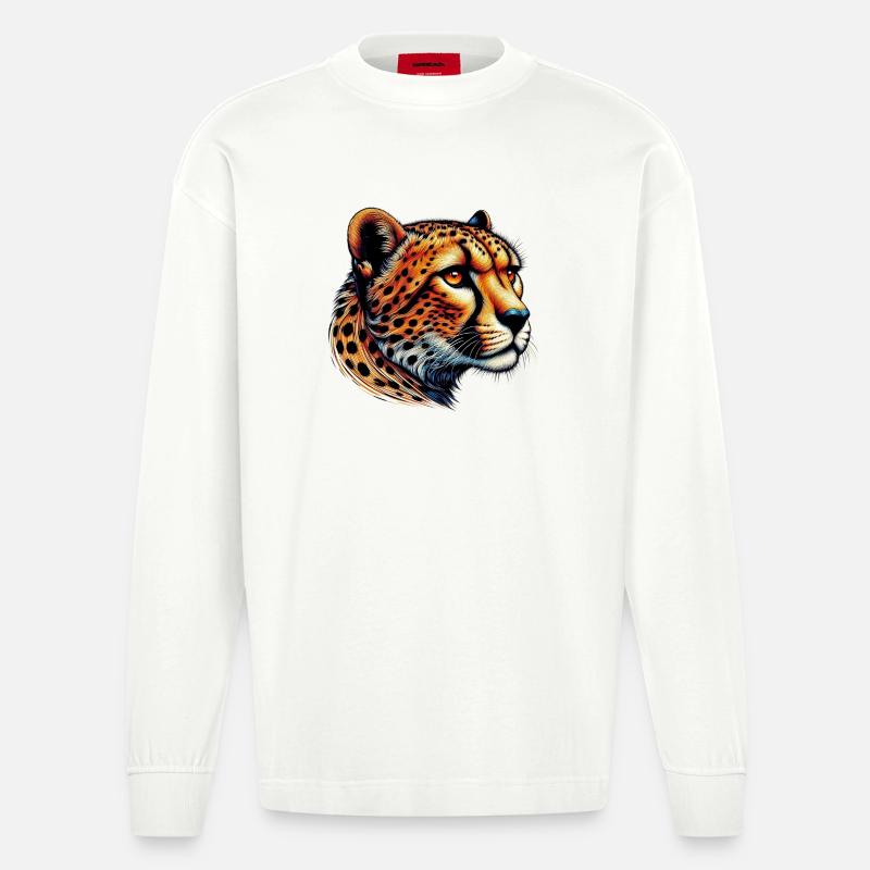 Guépard - Manches longues bio épais oversize fabriqué en UE - OFF WHITE