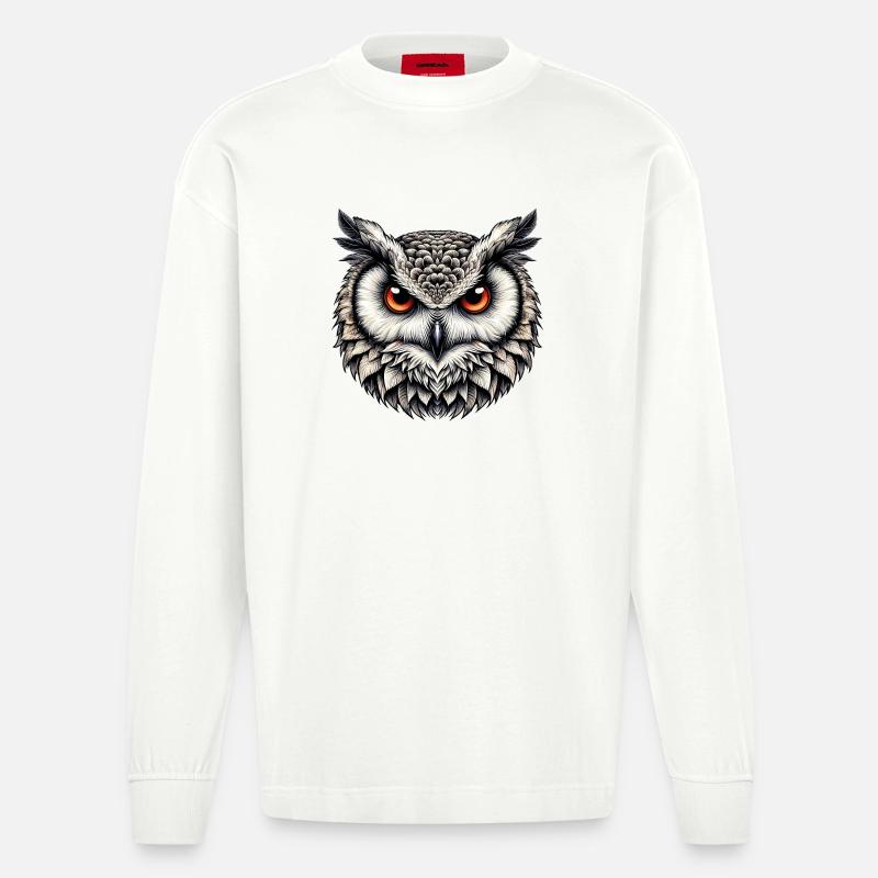 Eule - Heavyweight Oversized Organic Langarmshirt Made in EU - OFF WHITE