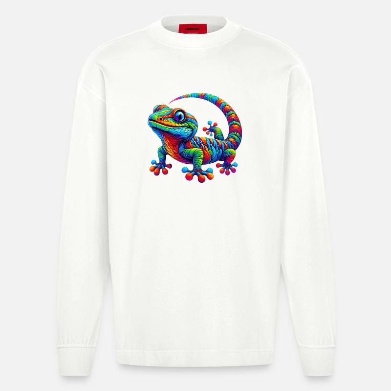 Gecko - Heavyweight Oversized Organic Langarmshirt Made in EU - OFF WHITE