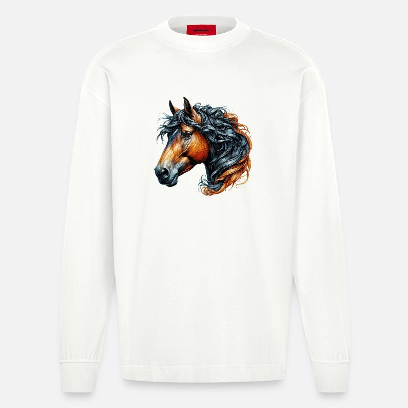 Cheval - Manches longues bio épais oversize fabriqué en UE - OFF WHITE